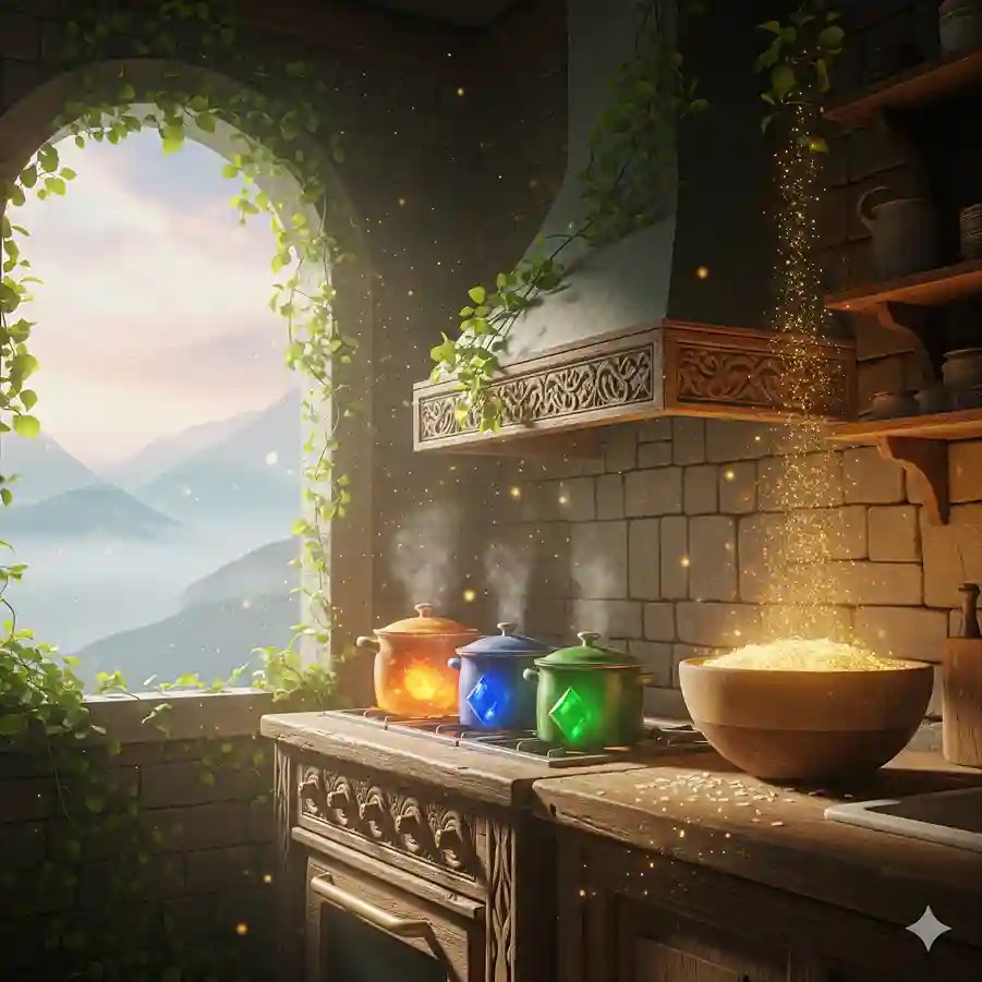 元辰宮的五大核心景點，一張圖解說明元辰宮的書房、廚房、臥房、大廳與花園。